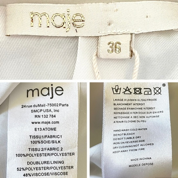 Maje Silk Bomber Jacket Multicolor Abstract Print Size 36 XS - Small - Picture 16 of 16